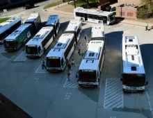MSU Busses from the top of ramp 1
